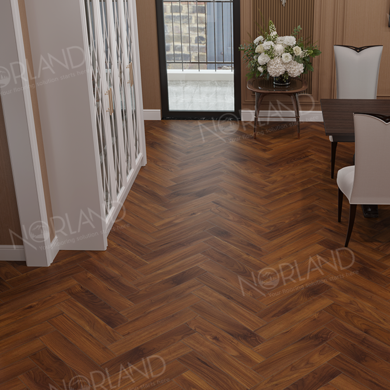 Ламинат Norland Herringbone Elegant Strong LF304-19 Орех Кипр