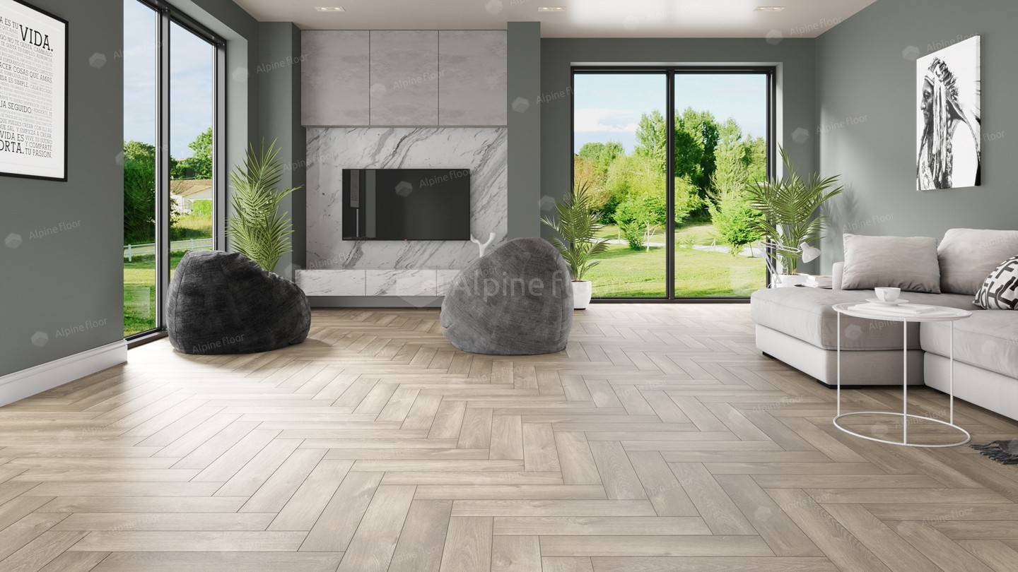 Кварцвинил Alpine Floor Parquet Light Еco 13-5 Дуб Натуральный Отбеленный