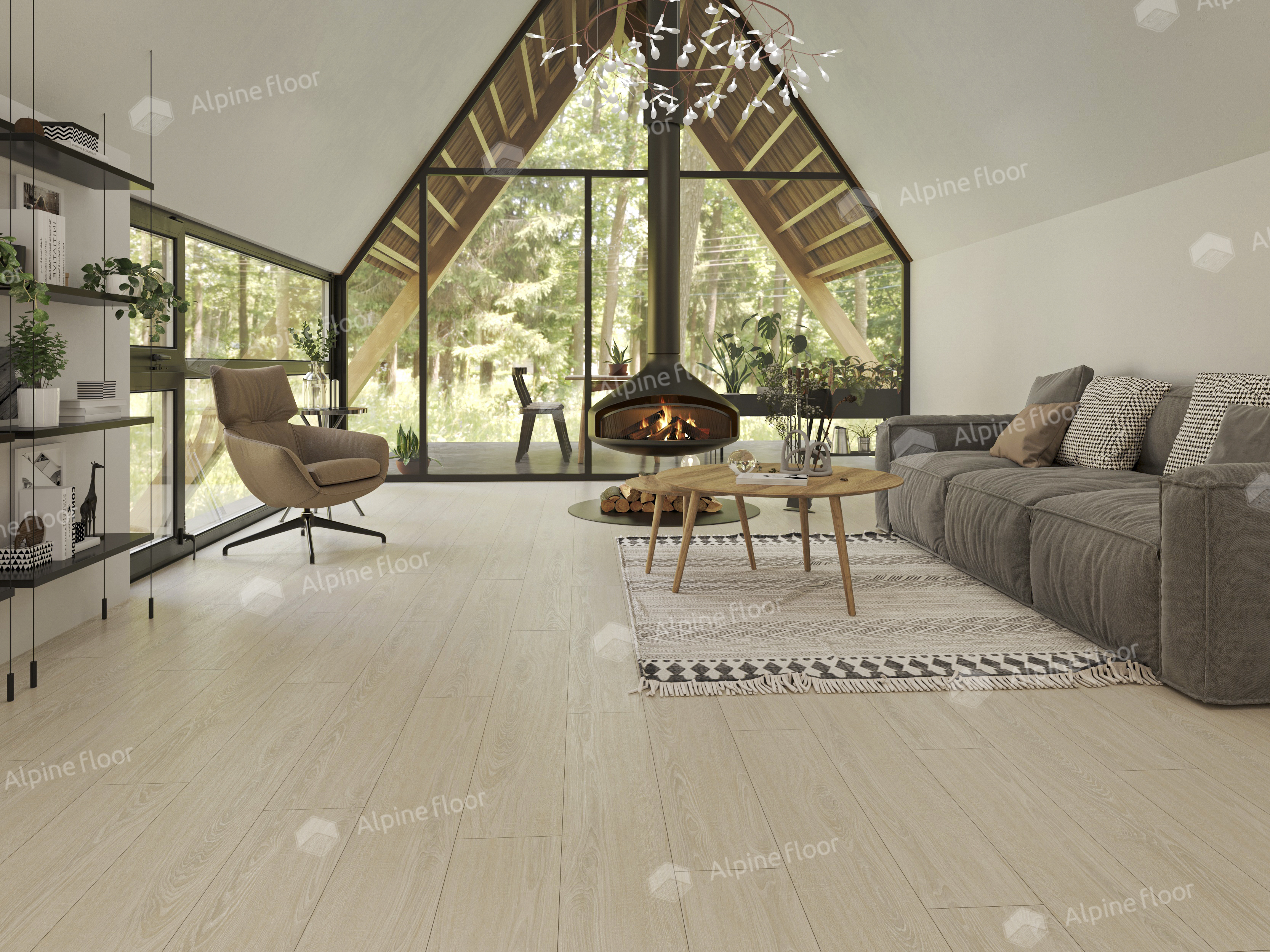 Кварцвинил Alpine Floor Easy Line Еco 3-14 Дуб Снежный