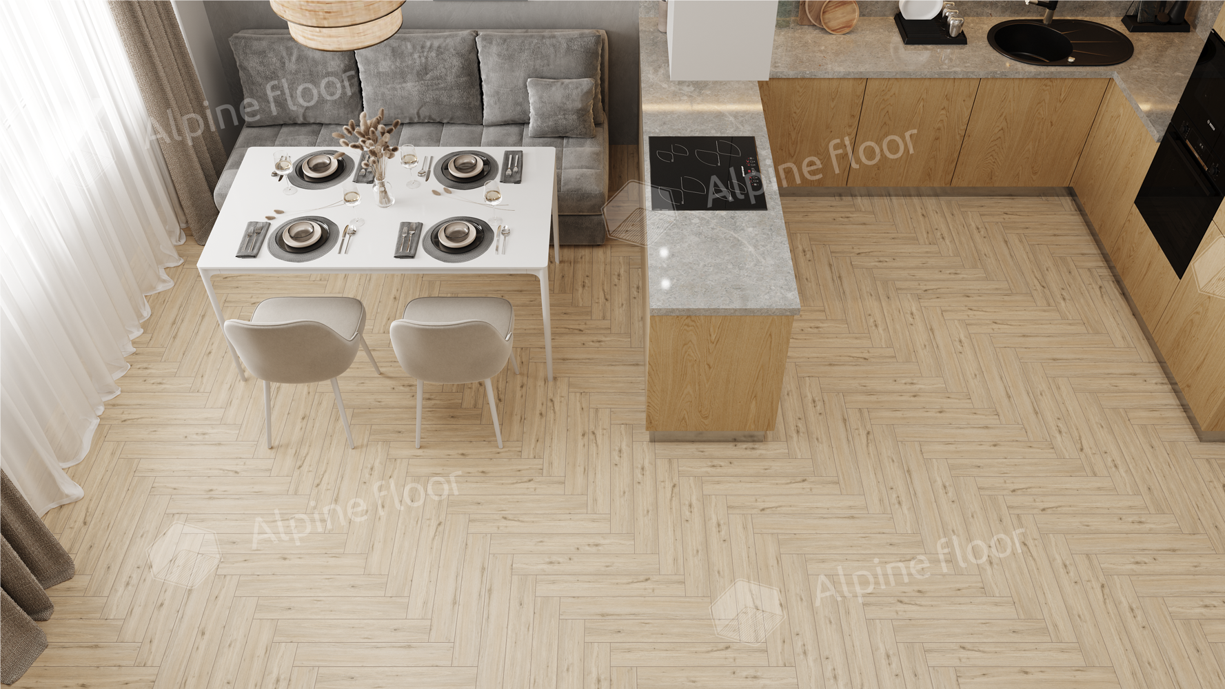 Ламинат AlpineFloor Herringbone 12 Pro LF106-01 Дуб Лион