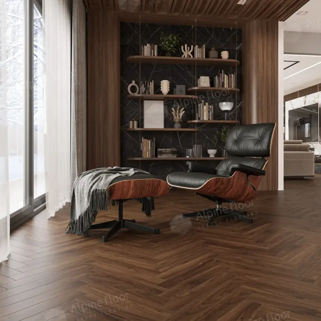 Ламинат AlpineFloor Herringbone 12 LF105-12 Орех Трентино