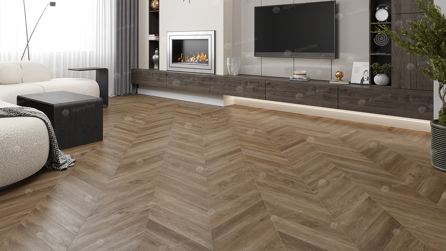 Кварцвинил Alpine Floor Chevron Alpine Eco 18-5 Макадамия