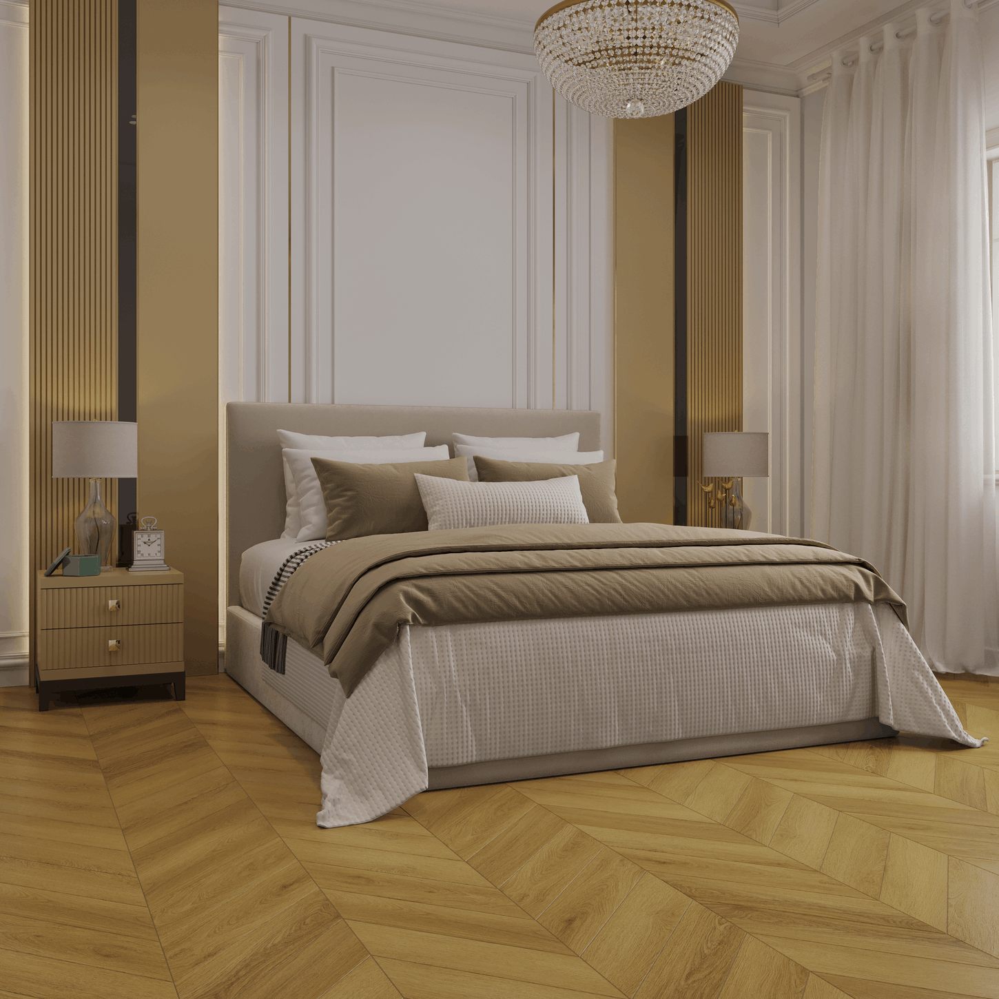 Кварцвинил Tulesna Искусство в шевроне (Art Chevron) 1011-10 Valore