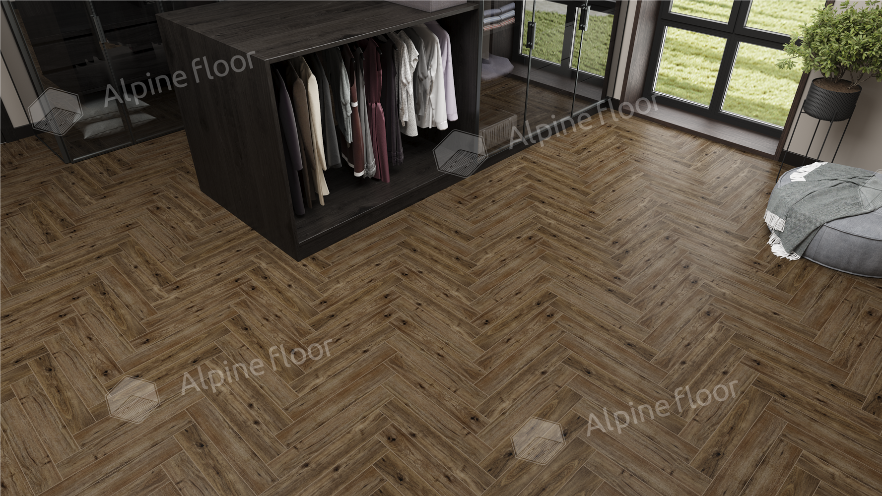 Ламинат AlpineFloor Herringbone 12 Pro LF106-10 Бордо