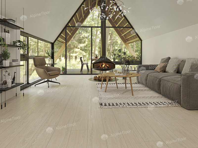 Кварцвинил Alpine Floor Easy Line Еco 3-14 Дуб Снежный