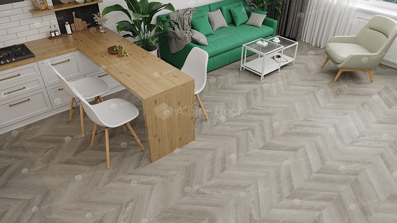 Кварцвинил Alpine Floor Chevron Alpine Eco 18-1 Дуб Фантазия