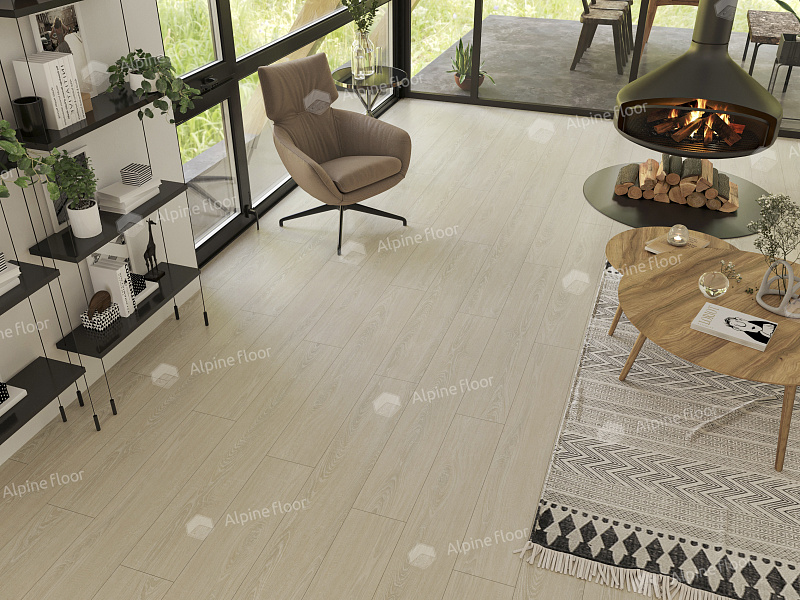 Кварцвинил Alpine Floor Easy Line Еco 3-14 Дуб Снежный